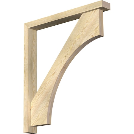 Westlake Block Rough Sawn Bracket w/ Offset Brace, Douglas Fir, 4"W x 32"D x 36"H